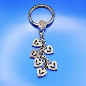 Retired Brighton Vienna Hearts Key Fob Multicolor Enamel Charm Keychain E11442